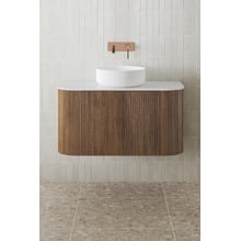 Nomad 900mm Walnut Wall Hung Single Vanity